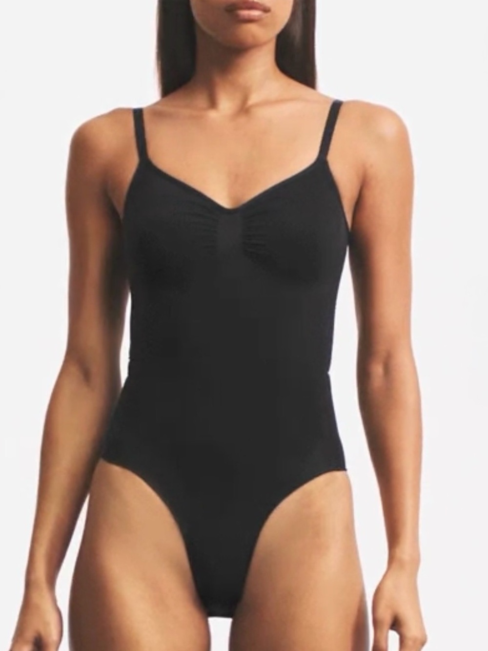 SKIMS Black Seamless V-Neck Bodysuit Shapewear - Picture 7 of 9